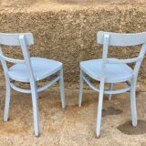 Paire de chaises en bois troquet