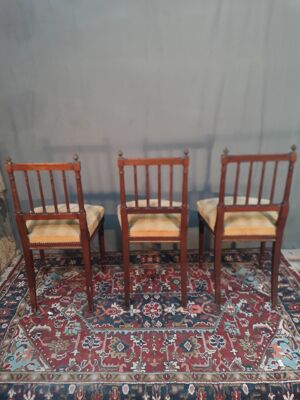 Trois Chaises En Acajou style louis Xvi