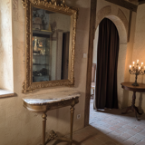 Antique Art Nouveau gilded mirror, 138cm