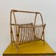 Vintage bamboo rattan magazine holder
