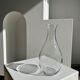 Oval glass vase and tight neck H:23,5cm