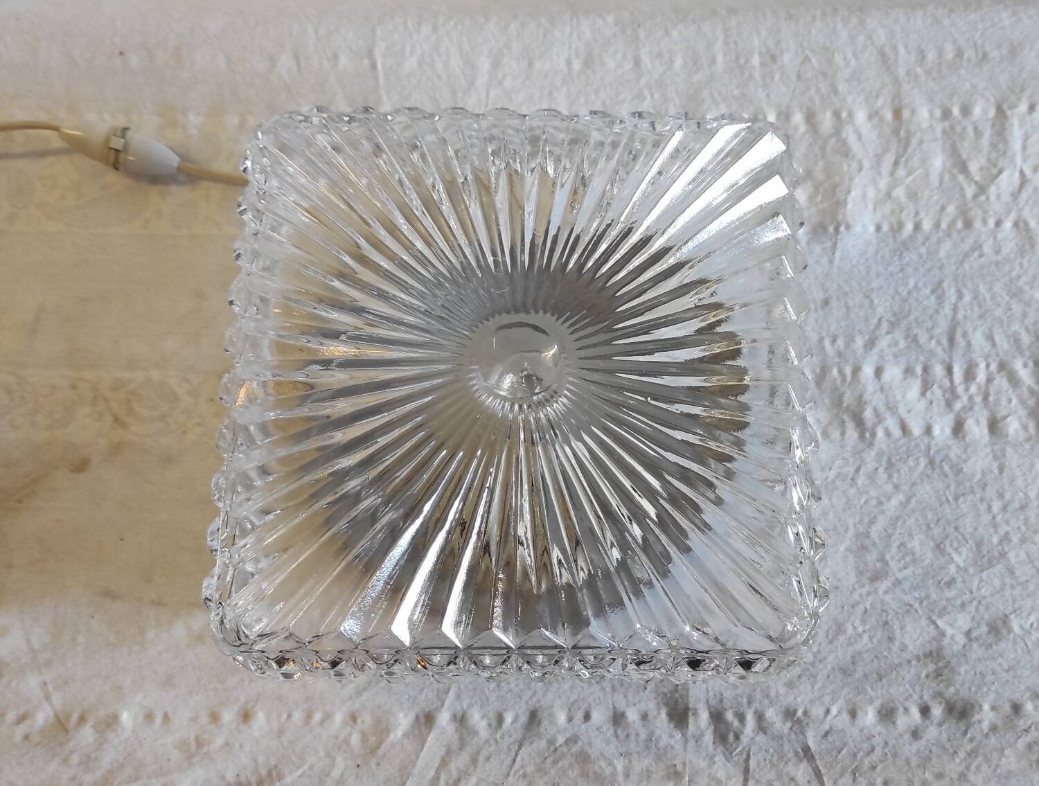 Vintage glass ceiling light - mid 20th century