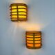 Pair of mid-century rattan wall sconces, 1960s, Italy