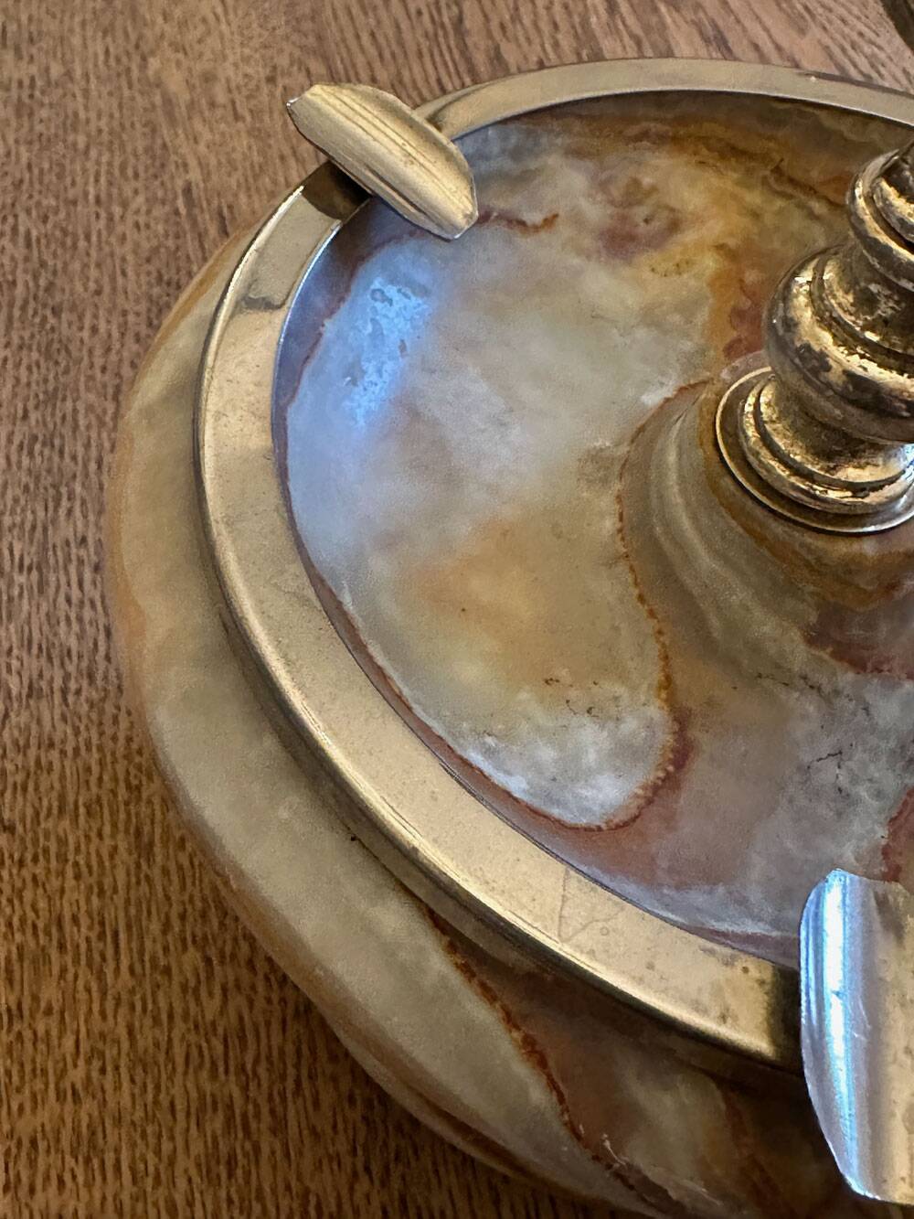 Brass and Onyx Ashtray