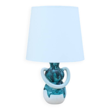 Enamelled ceramic lamp, France 1950