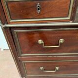 Commode style Lois XVI in mahogany Top of veined gray marble XIX century