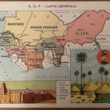 Old poster general map of French West Africa (Senegal Guinea Sudan) - 1931