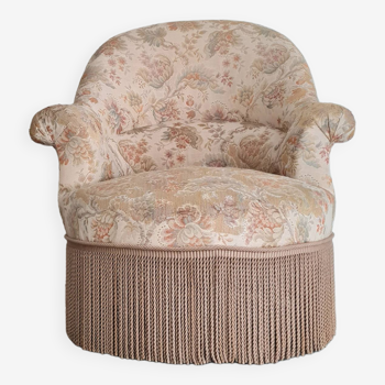 Floral toad armchair with fringes