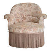 Floral toad armchair with fringes