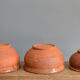 3 old terracotta bowls
