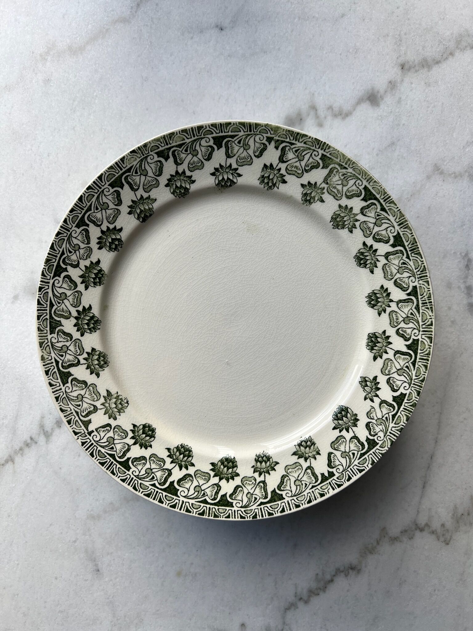 Set of 10 plates Terre de Fer, Model Clover - Badonviller