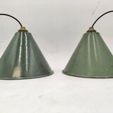 Enamelled sheet metal cone pendants