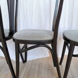 SET of 6 Vintage Black Wooden Dining Chairs by STOL Kamnik 1970s