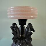 Art deco lamp symbol of the three monkeys