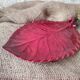 Red burgundy leaf earthenware dish