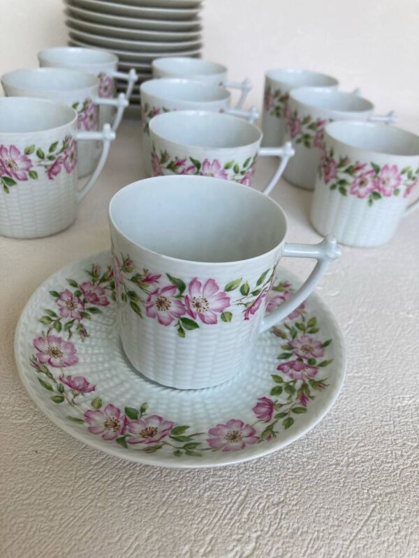 Service à café Charles Field Haviland Fleurs d’églantiers