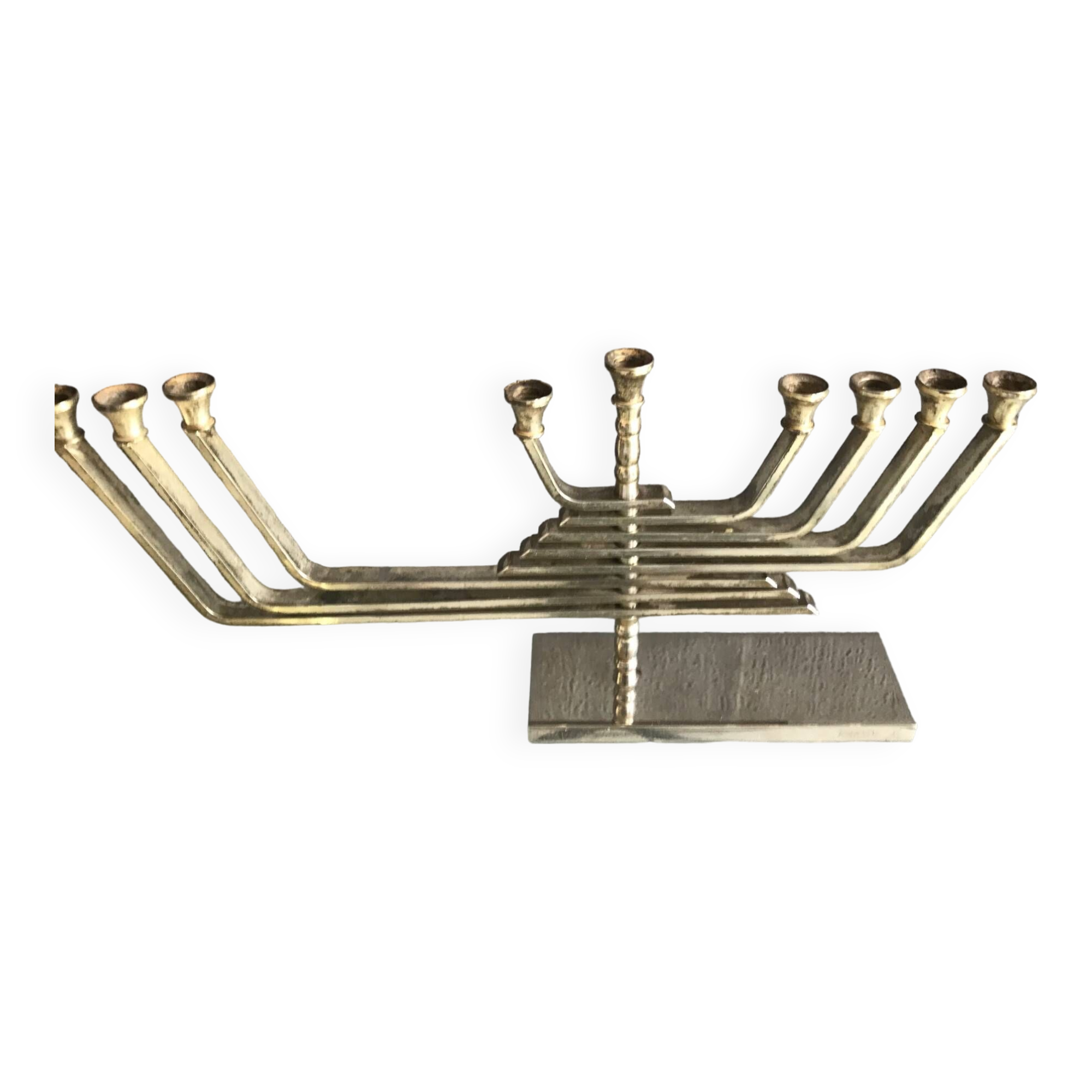 Candleholder silver plated, made in Israel by Karshi, 1970