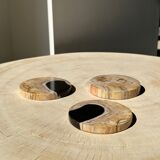 Set of 3 fossilized wooden coasters (clear)