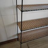 Rattan shelf and metal foot 50s