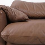 Cassina Maralunga 2 seater in mocca colored leather