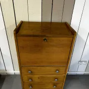 Vintage oak secretary – 1940s/1950s – 3 drawers