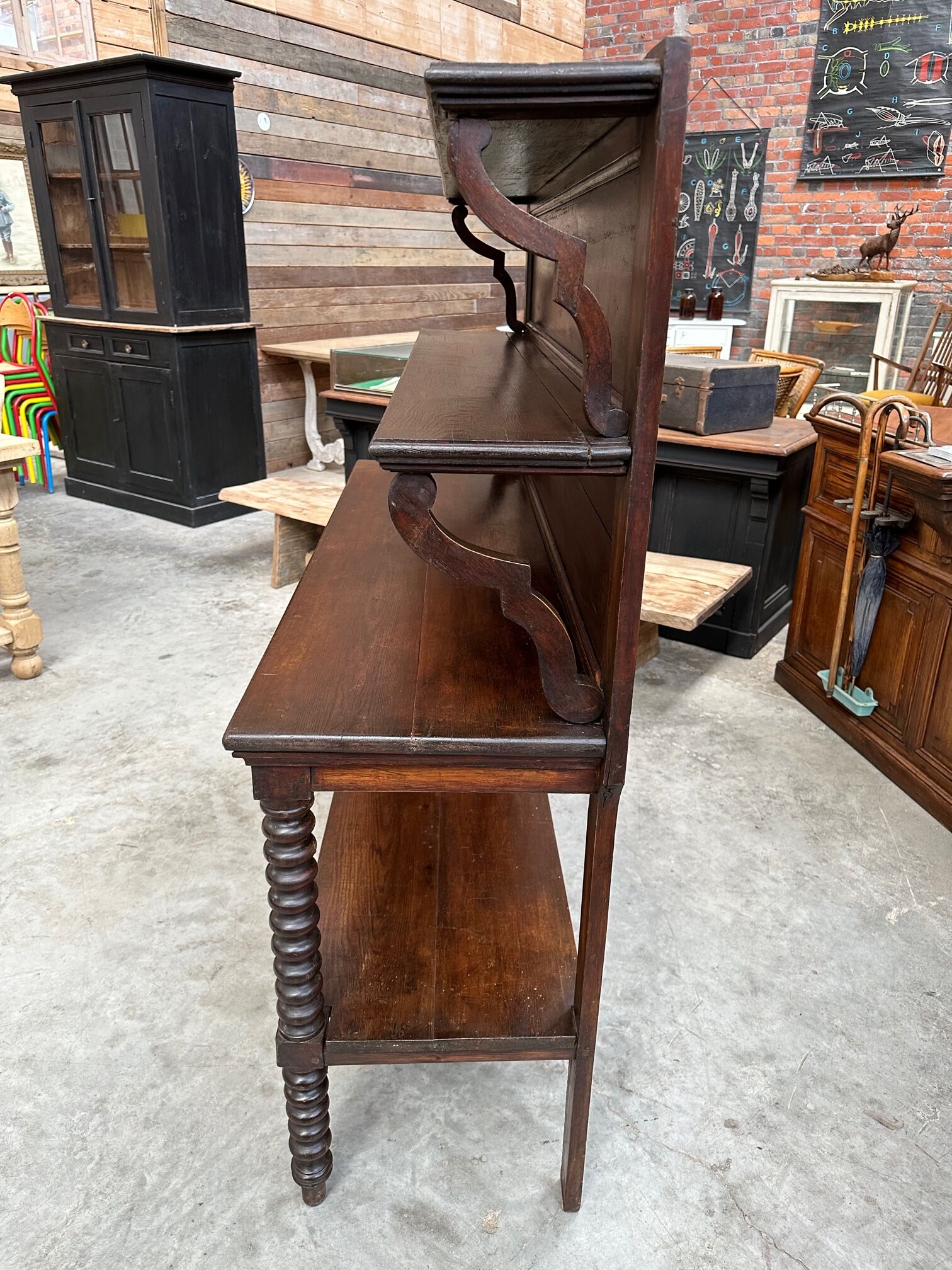 Late nineteenth century oak shop furniture