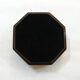 Agate stone and varnished wood ashtray