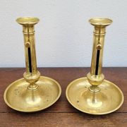 Paire de Bougeoirs Louis Philippe en laiton 1900s