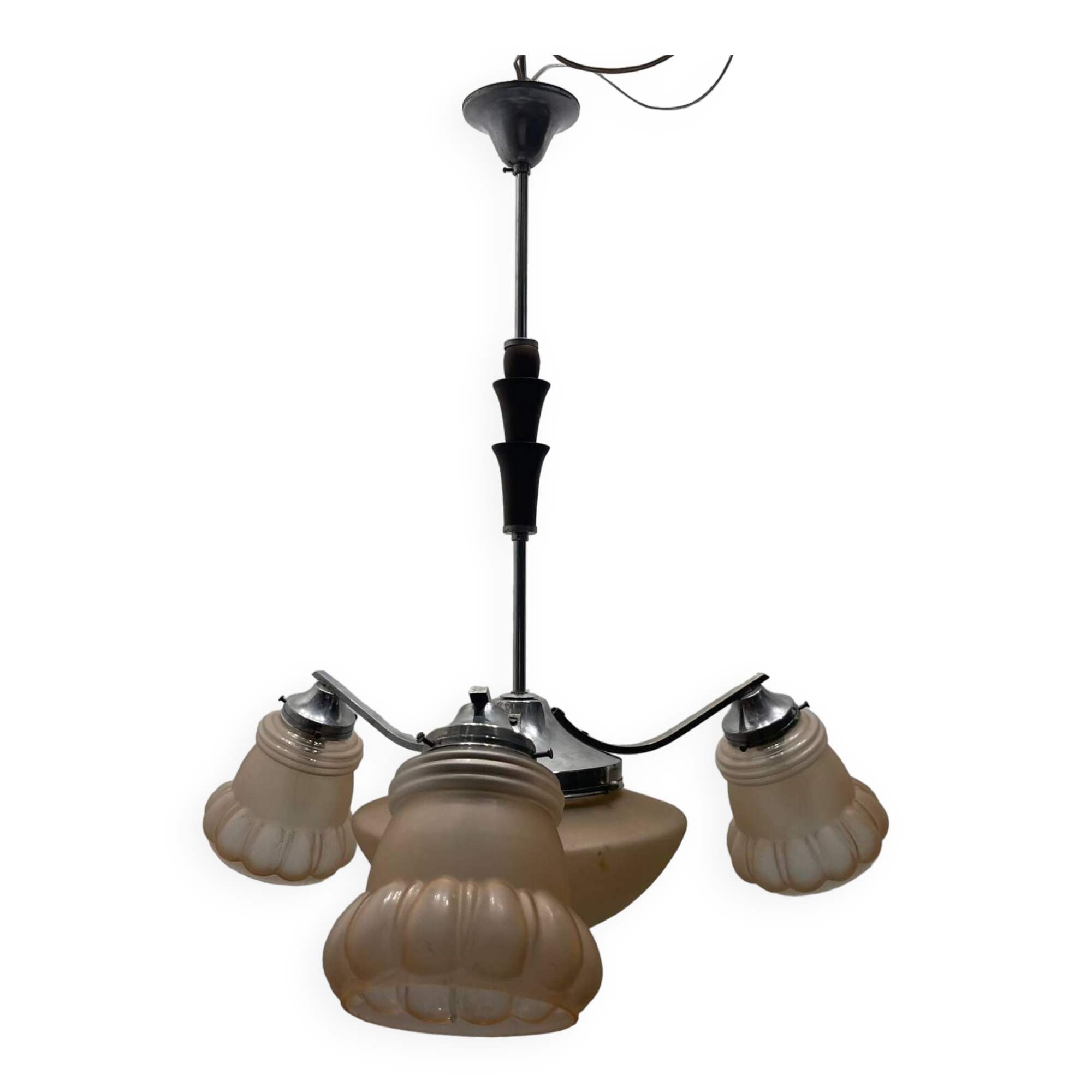 Pink Glass Art Deco Chandelier 1950’s