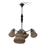 Pink Glass Art Deco Chandelier 1950’s