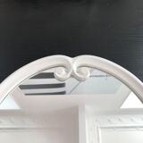 White metal oval mirror 49x39cm