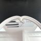 White metal oval mirror 49x39cm