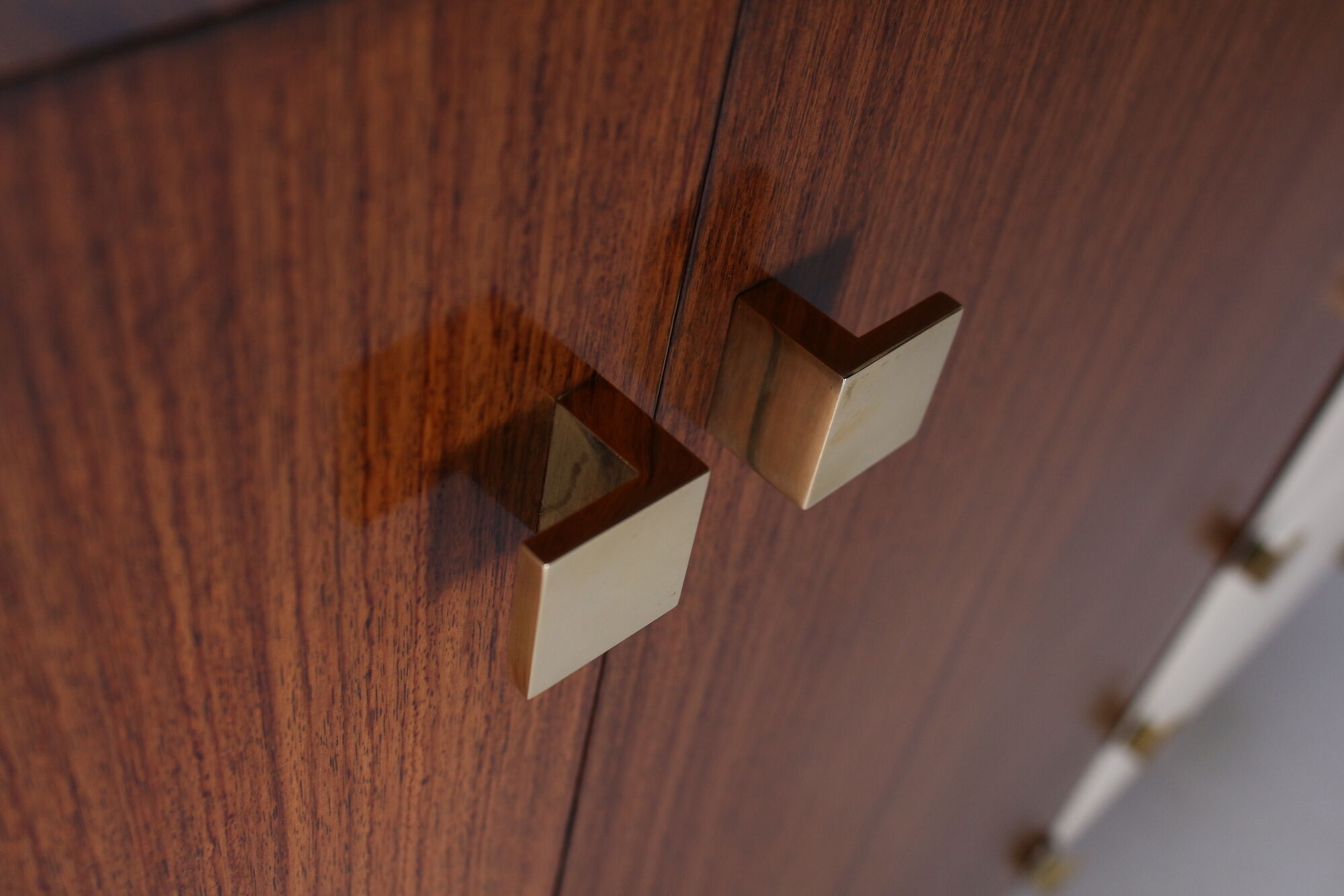 Rosewood and brass buffet by Roger Landault for Regy