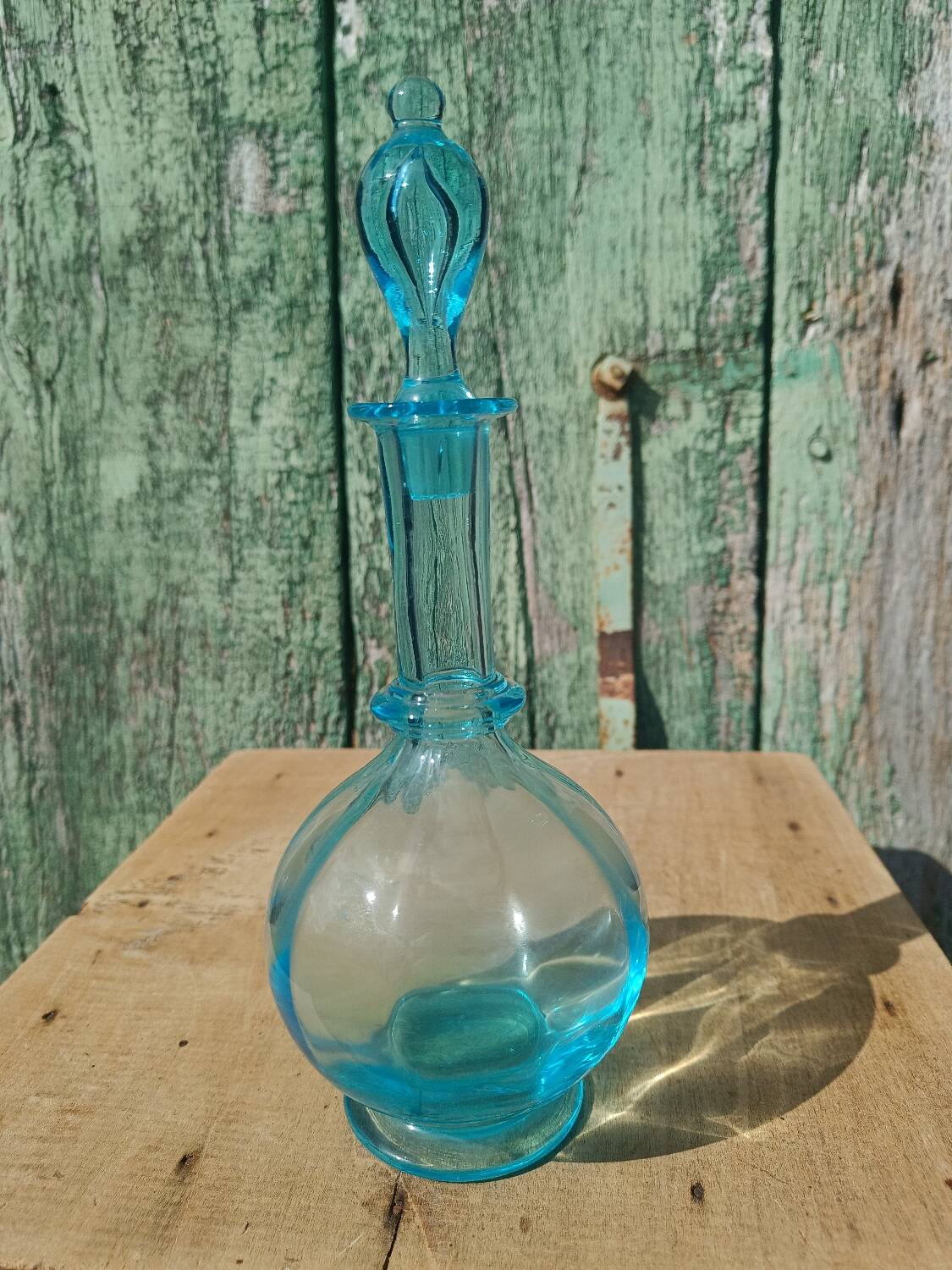 Old blue glass bottle