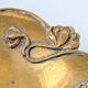 Brass Footed Bowl | Antique Art Nouveau Floral Motif