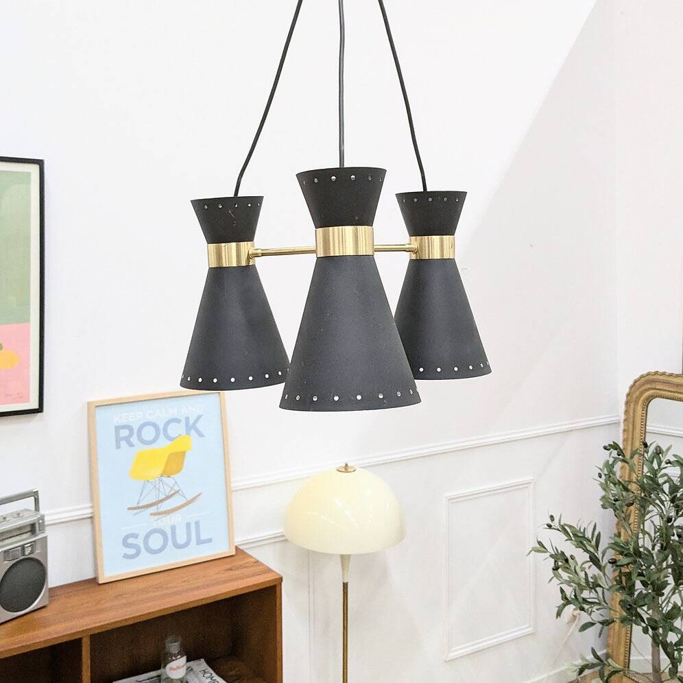 Vintage black pendant light