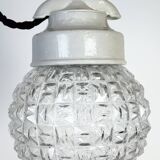 Vintage White Porcelain Pendant Light, 1970s