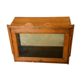 Vitrine commercant ancienne bois vieux teck marron