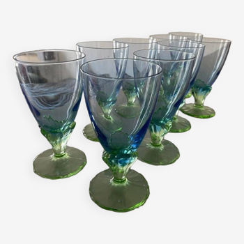 Bormioli rocco bahia blue & green art nouveau ombre glasses