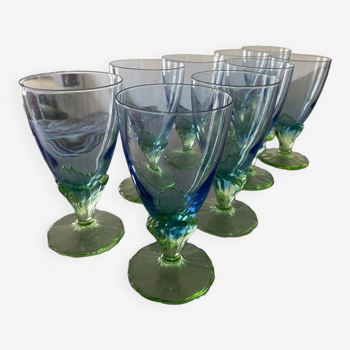 Bormioli rocco bahia blue & green art nouveau ombre verres