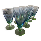 Bormioli rocco bahia blue & green art nouveau ombre verres
