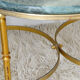 Low round green years 60 neoclassical style marble table