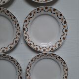 6 gien art deco dessert plates