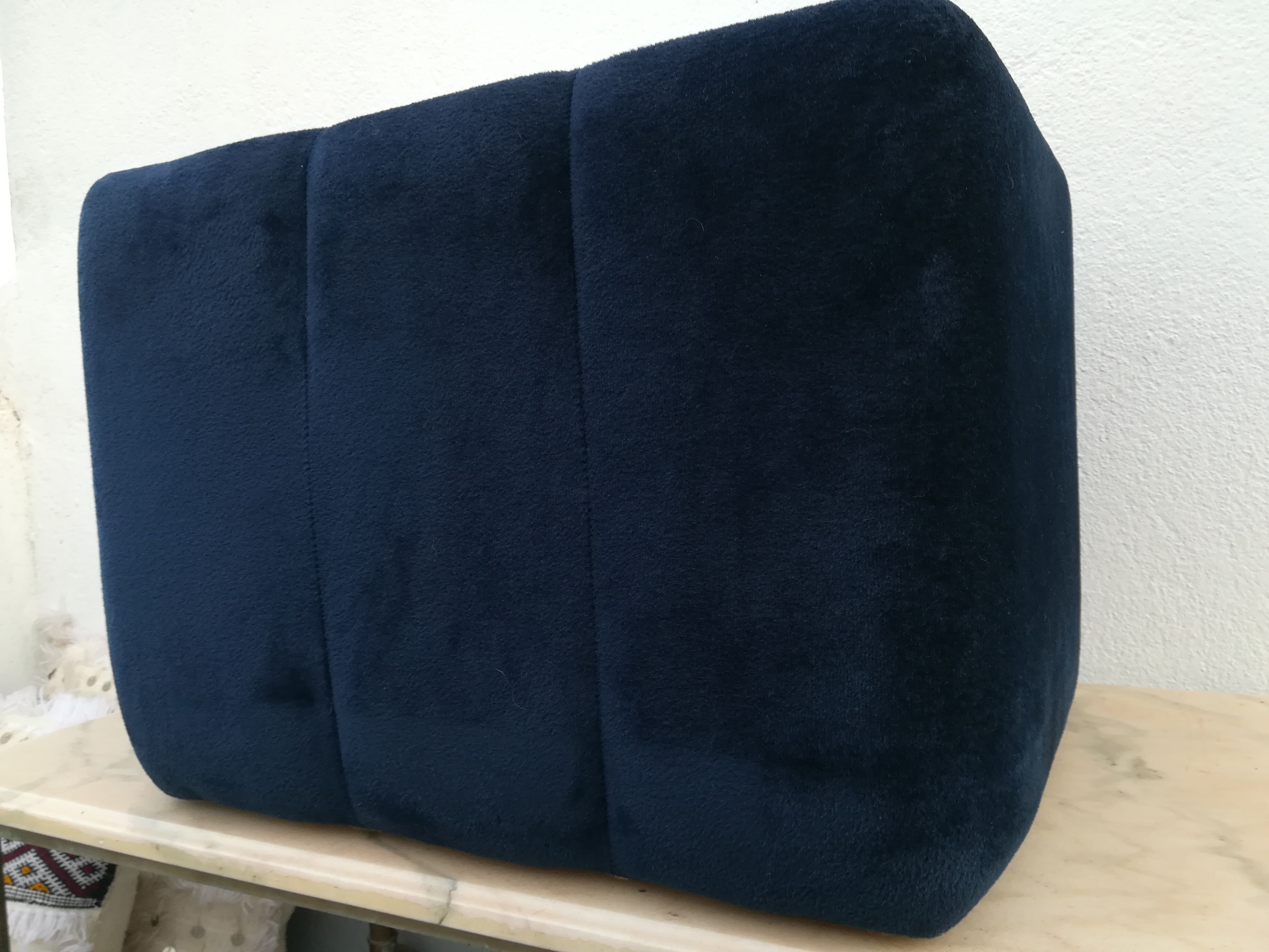 Velvet coffee table, mirror top