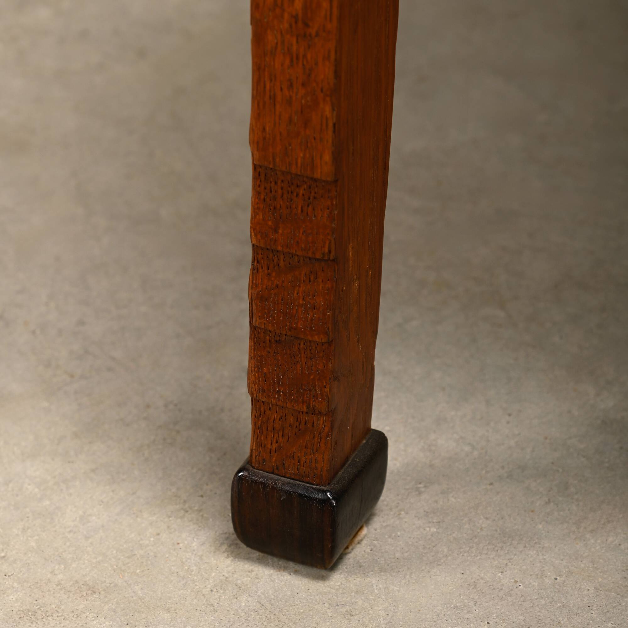 Dutch Art Deco Amsterdam School Armchairs in solid Oak and striped fabric