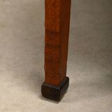 Dutch Art Deco Amsterdam School Armchairs in solid Oak and striped fabric