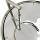 Vintage adjustable chrome side table with smoked glass.