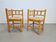 Dutch Modernist Art Deco Style Corner Chair in Oak and Rush, 1950s, Set of 2