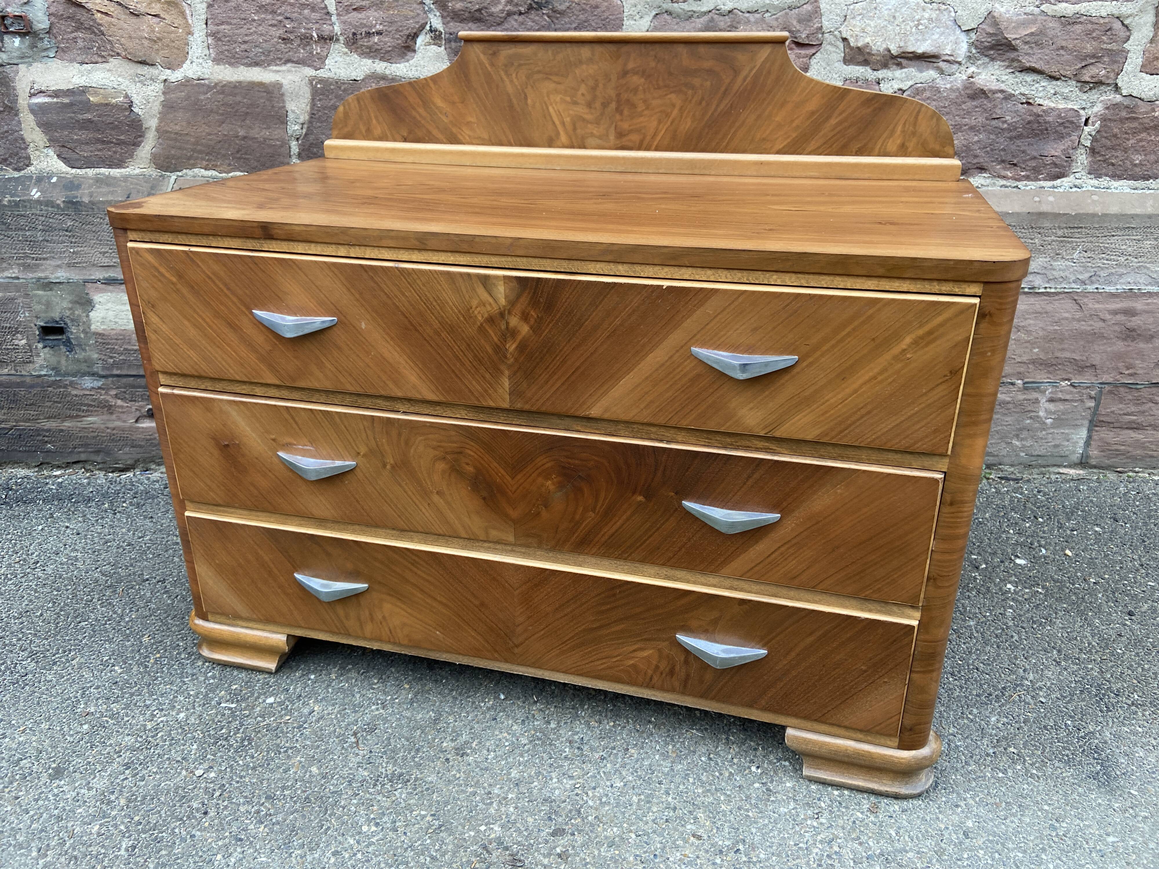 Commode ART DECO vintage walnut 1950