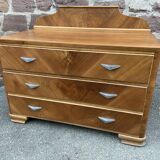Commode ART DECO vintage walnut 1950